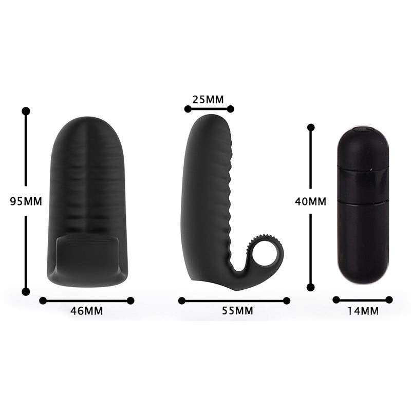 10-frequency rechargeable wearable vibrating sex finger sleeve
