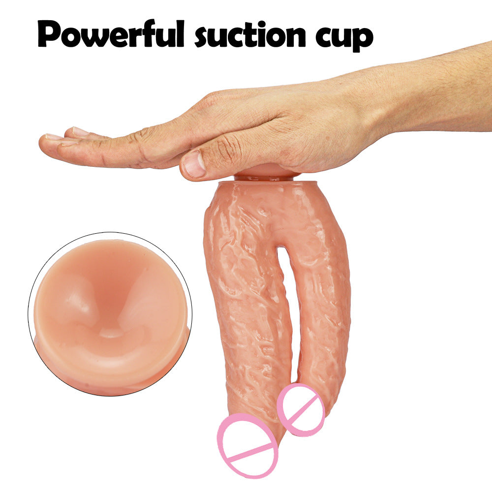 Fusheng double-headed penis with suction cup and double-headed dragon simulated penis Dual-pronged lesbian masturbation sex toy