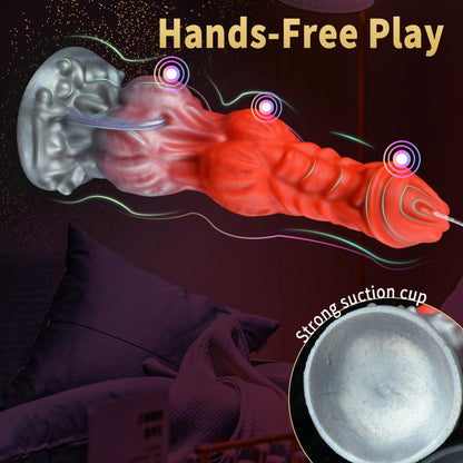 Odd-shaped water-spraying silicone dildo for masturbation