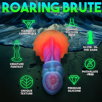 Silicone glow-in-the-dark monster longan fake penis anal dilator