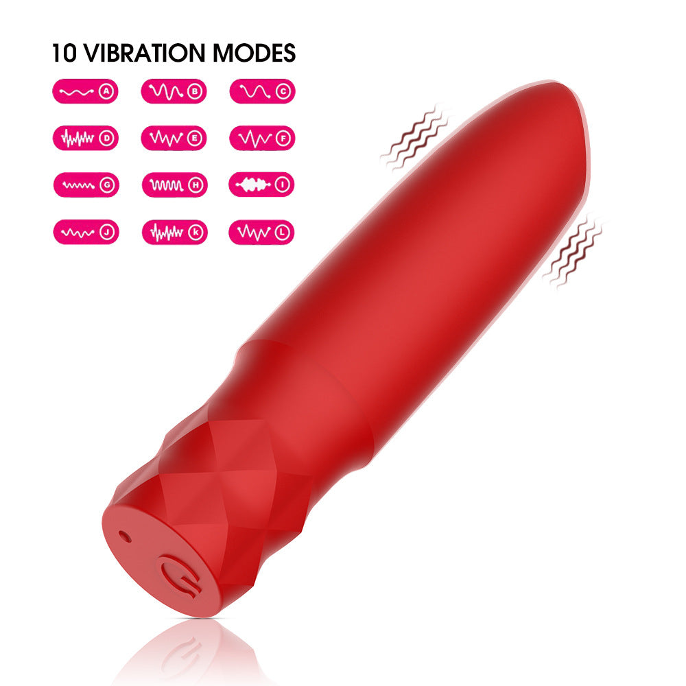 High-vibration silicone bullet-shaped vibrator