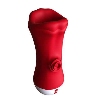 Red lips masturbator tongue licking male masturbator