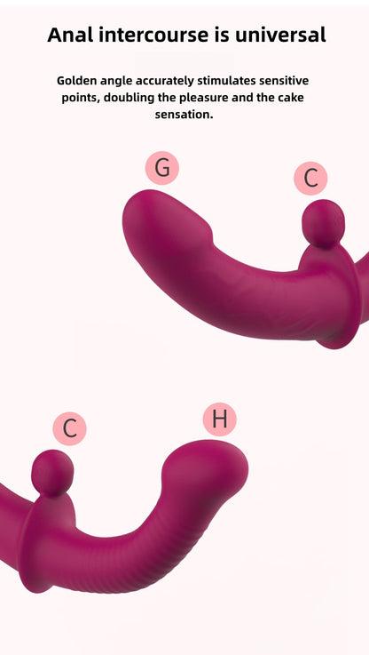 Remote control double shock double head dragon female double head simulation phallus female self Comfort vessel