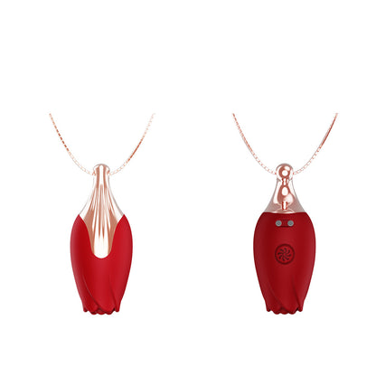Rose necklace gift, vibrating egg massager, small female masturbator