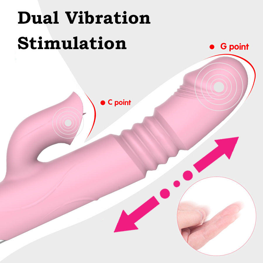 Heated vibrating stick suction telescopic masturbation machine