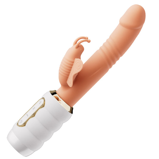 Vibrator retractable double vibration tongue teasing female masturbator
