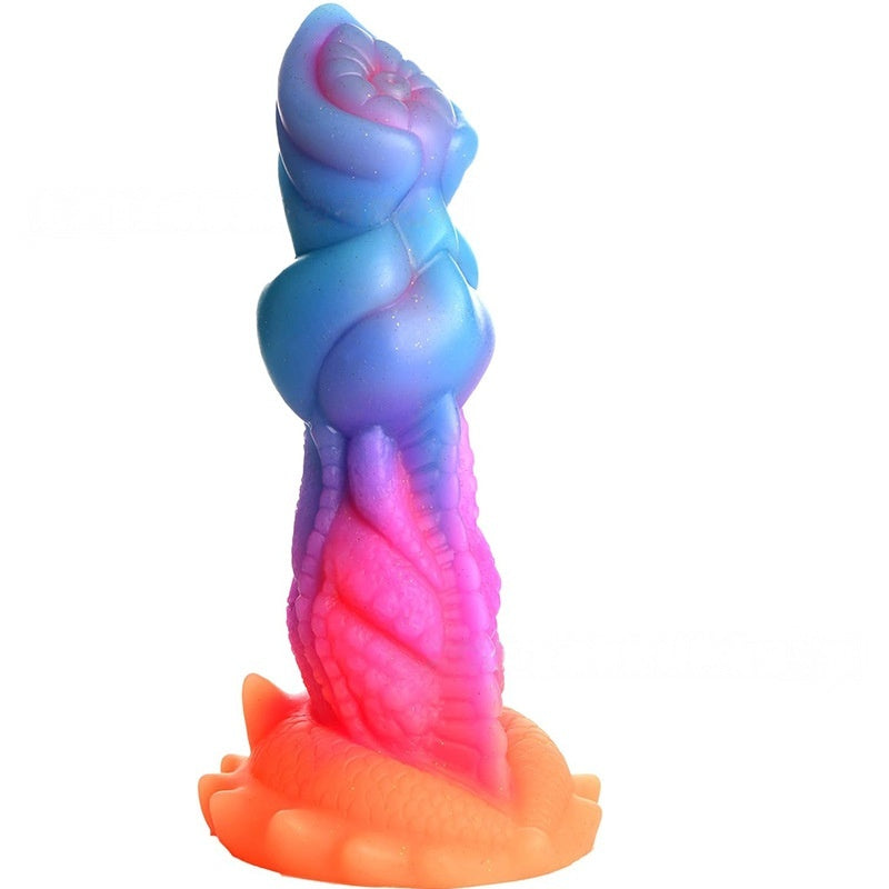 Silicone glow-in-the-dark monster longan fake penis anal dilator