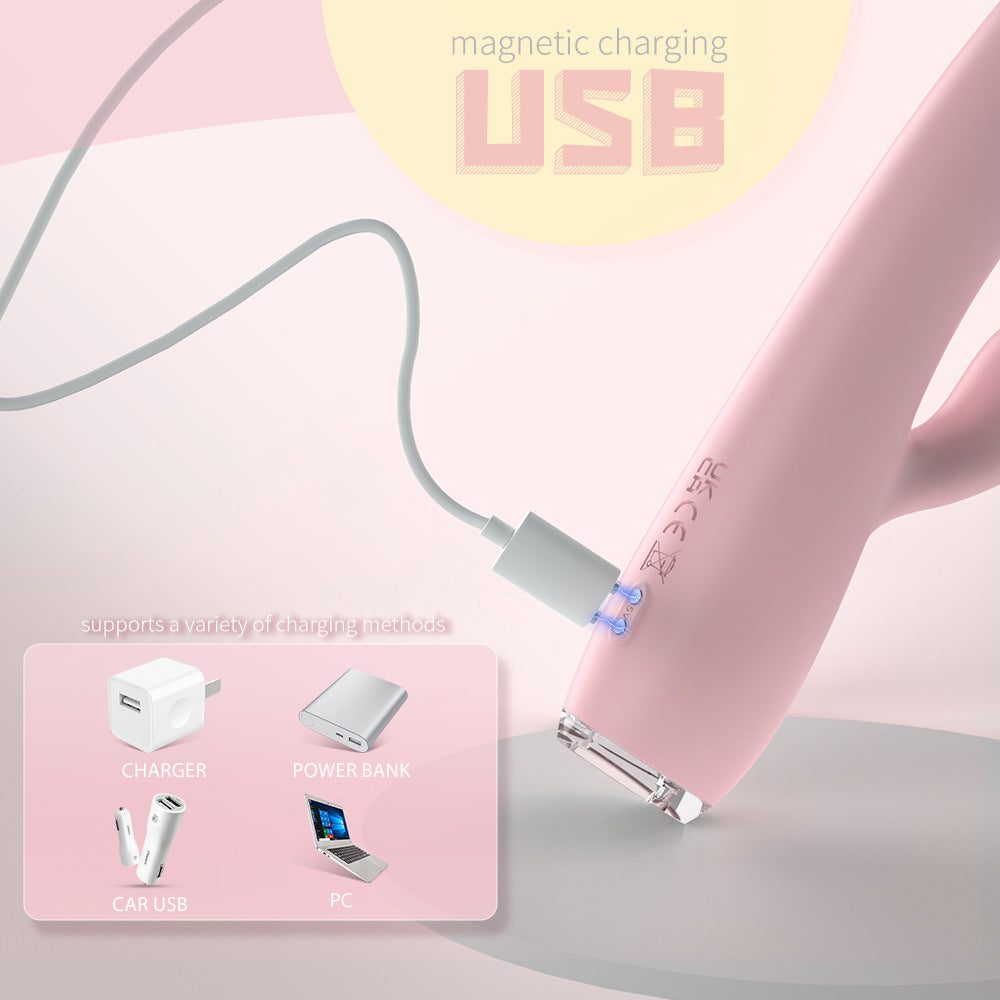 Cute rabbit heating thrusting G-spotdildo for women