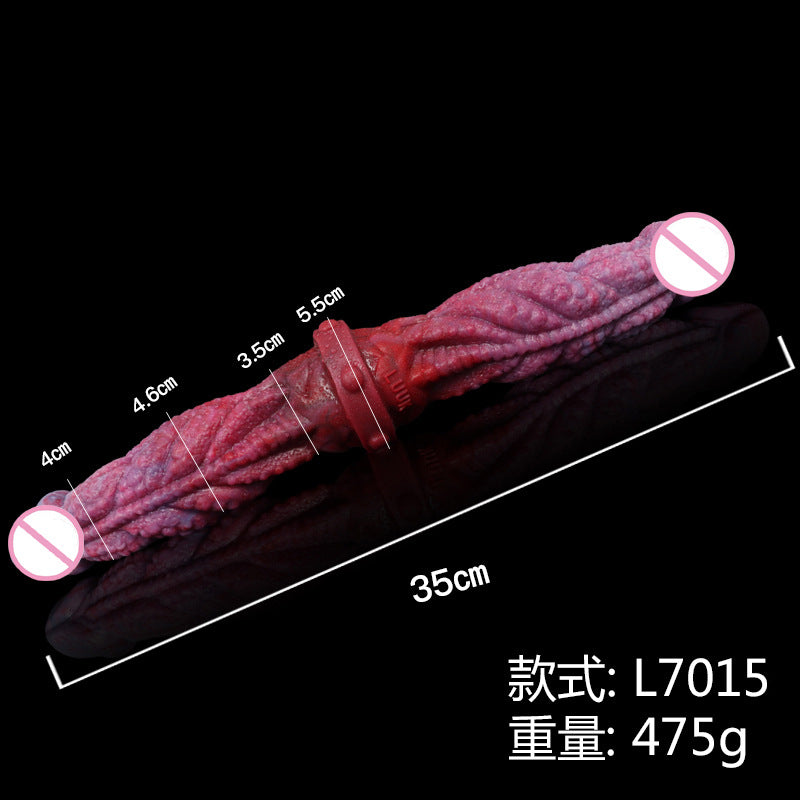 Special-shaped double-headed silicone lesbian dildo dual-use masturbator