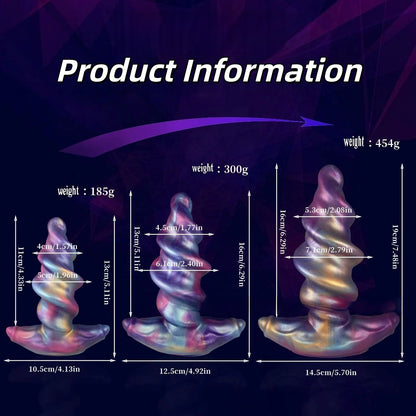 Silicone spiral anal plug, irregularly shaped dildo