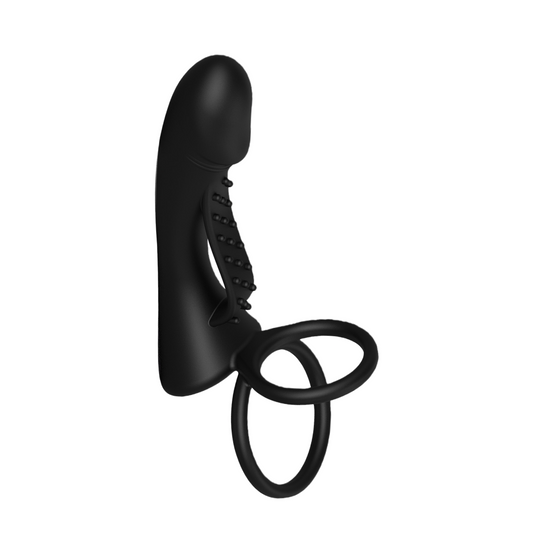 Remote-controlled silicone couple's masturbation device