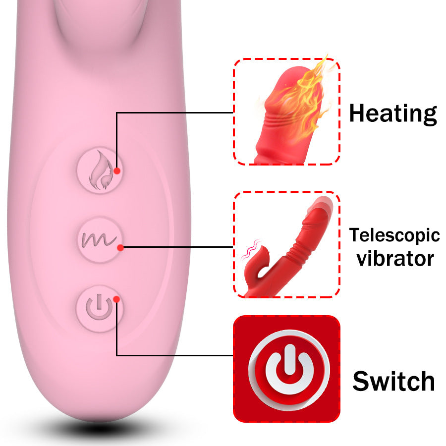 Heated vibrating stick suction telescopic masturbation machine