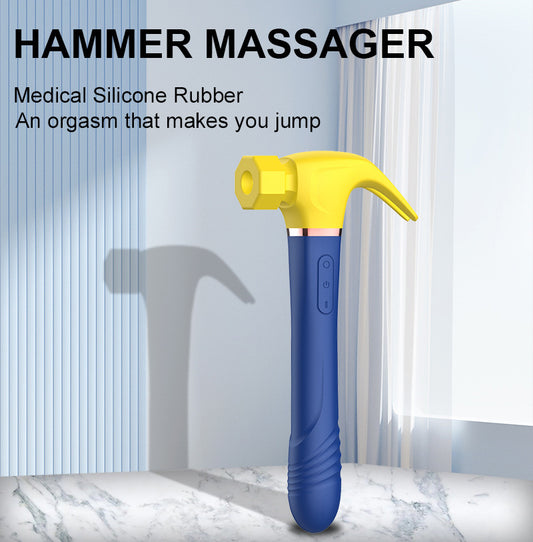 Multi-frequency sucking telescopic hammer vibrator for women
