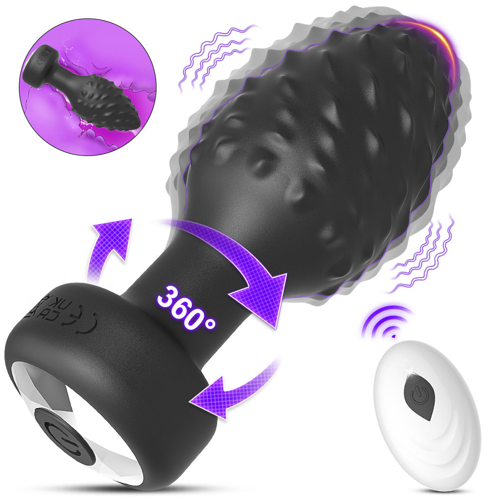 Fruit thorn rotating vibration anal plug female sex wireless remote control anal masturbator