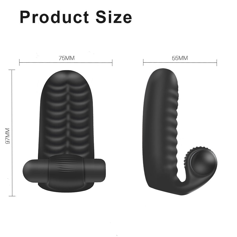 10-frequency rechargeable wearable vibrating sex finger sleeve