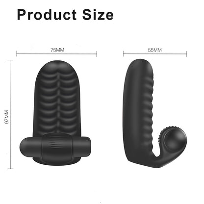 10-frequency rechargeable wearable vibrating sex finger sleeve
