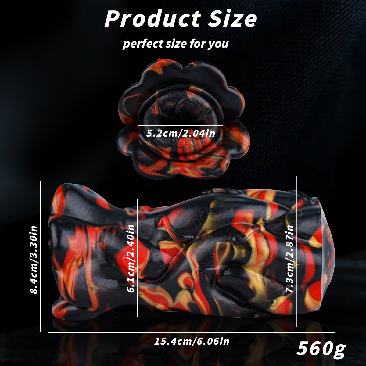 Alien-shaped male masturbator with simulated soft flesh.