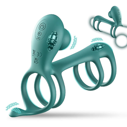 Male sex ring with silicone vibration delay penile ring