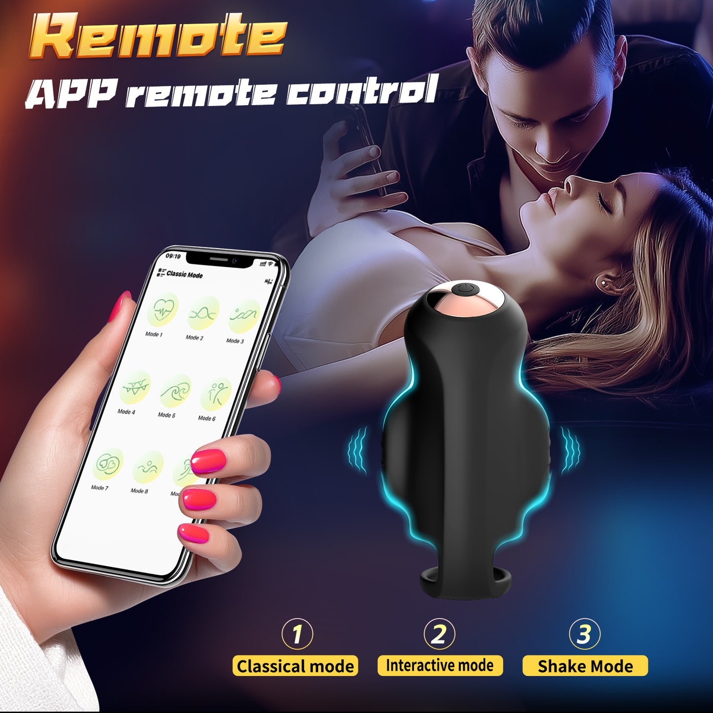 Motor-controlled masturbation device with app control.