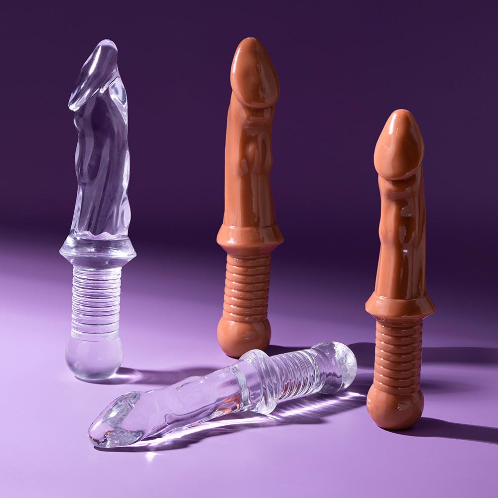 Manual sex toy with simulated penis