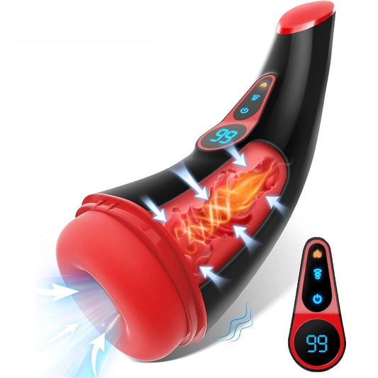 Men's fully electric sucking vibration heating masturbator