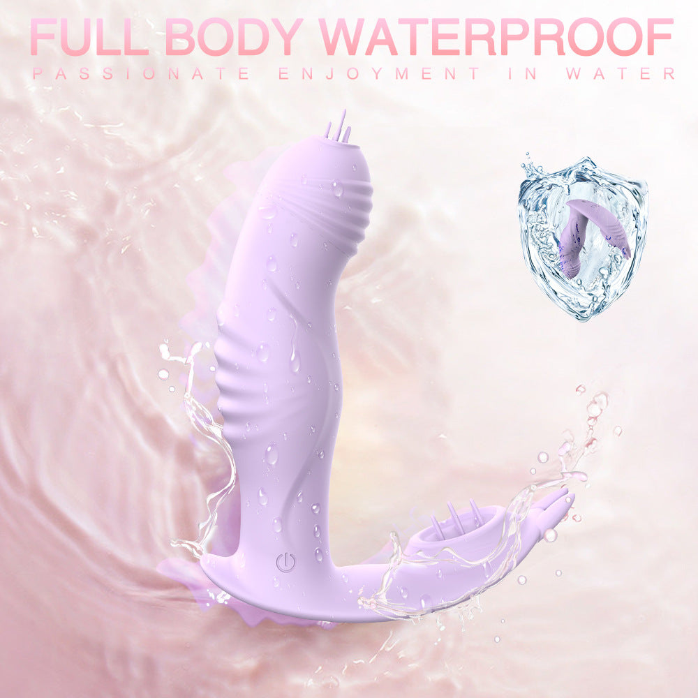 Wearable vibrating egg-licking wireless remote control automatic masturbator