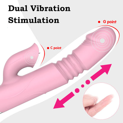 Heated vibrating stick suction telescopic masturbation machine