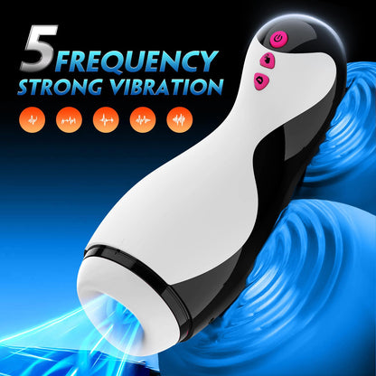 Bowling ball deep throat intelligent vibration vacuum suction sound masturbator