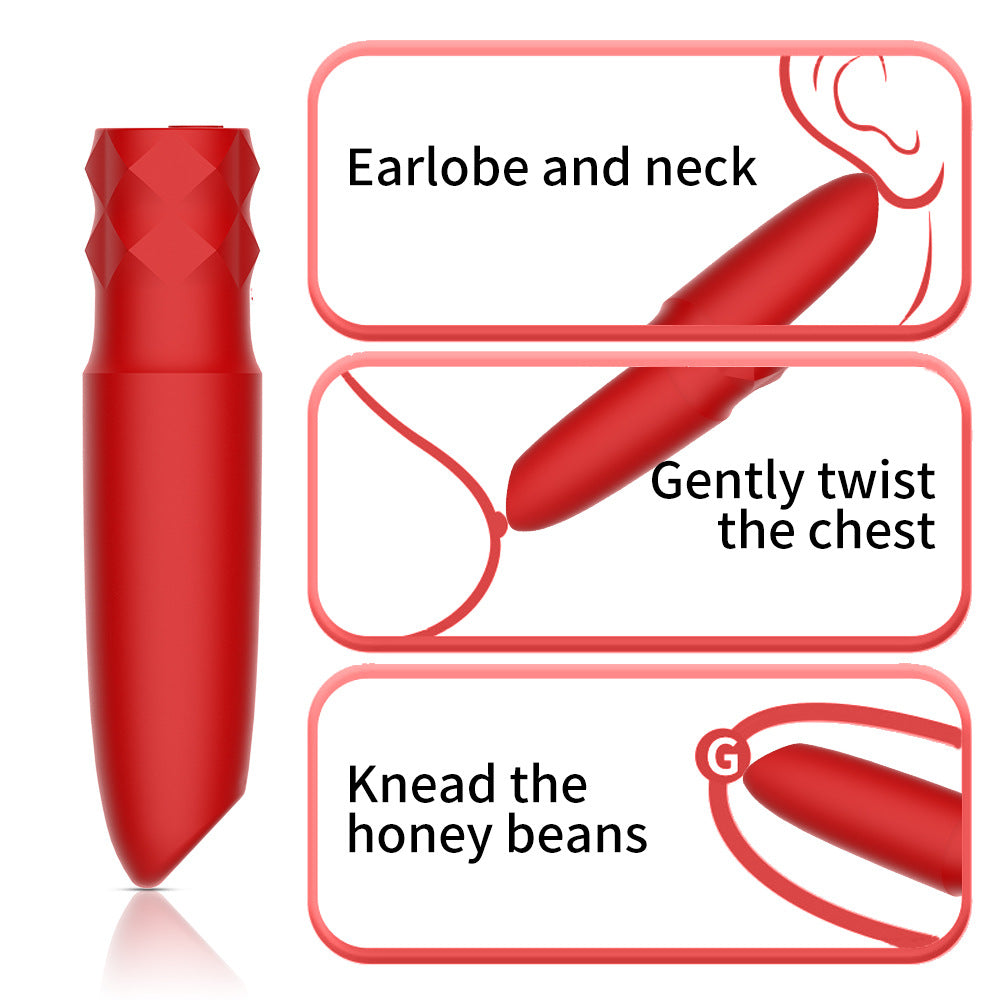 High-vibration silicone bullet-shaped vibrator