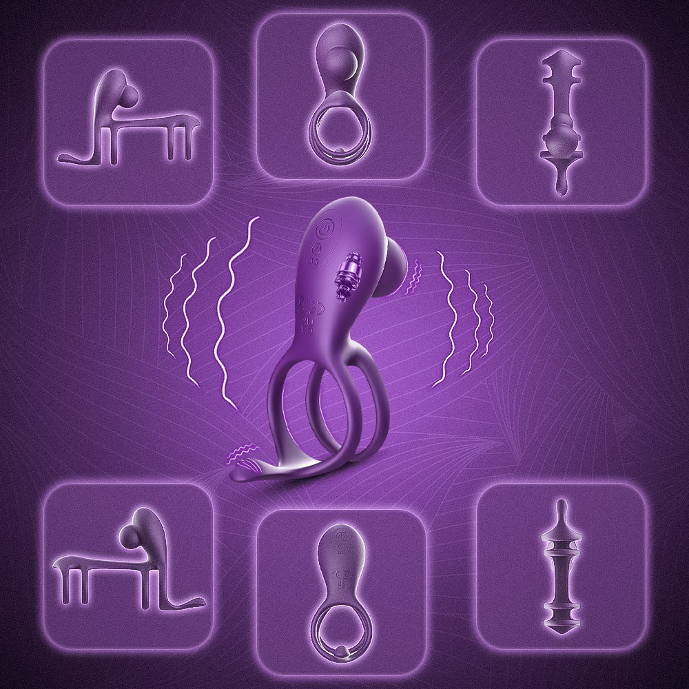 Male sex ring with silicone vibration delay penile ring