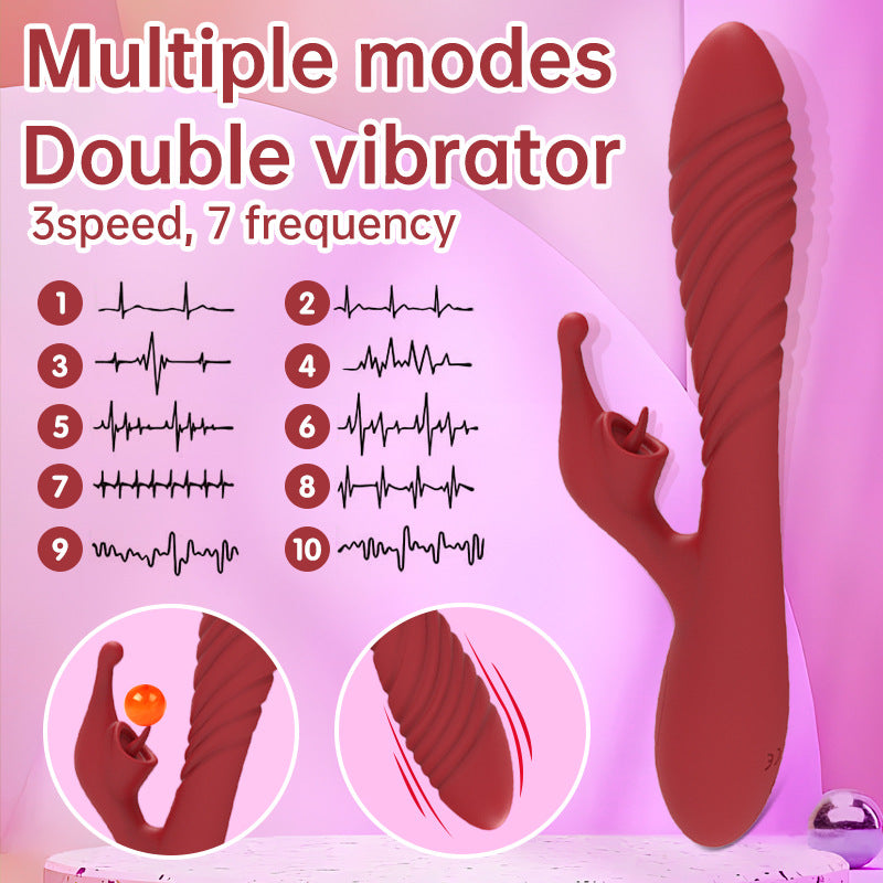 Vibrator retractable stick tongue licking clitoris G-spot masturbator