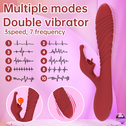 Vibrator retractable stick tongue licking clitoris G-spot masturbator