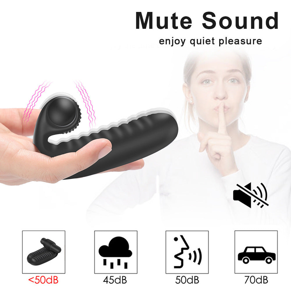 10-frequency rechargeable wearable vibrating sex finger sleeve