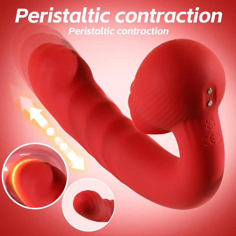 Rose-shaped extendable tongue vibrator