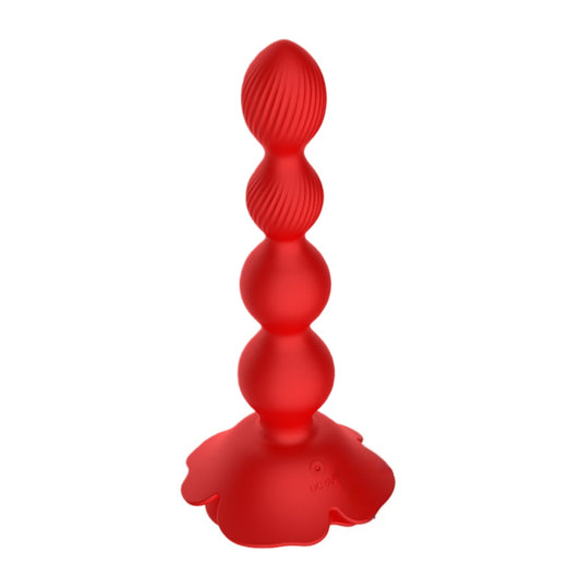 Wireless remote-controlled vibrating rose-shaped twisting amulet masturbator