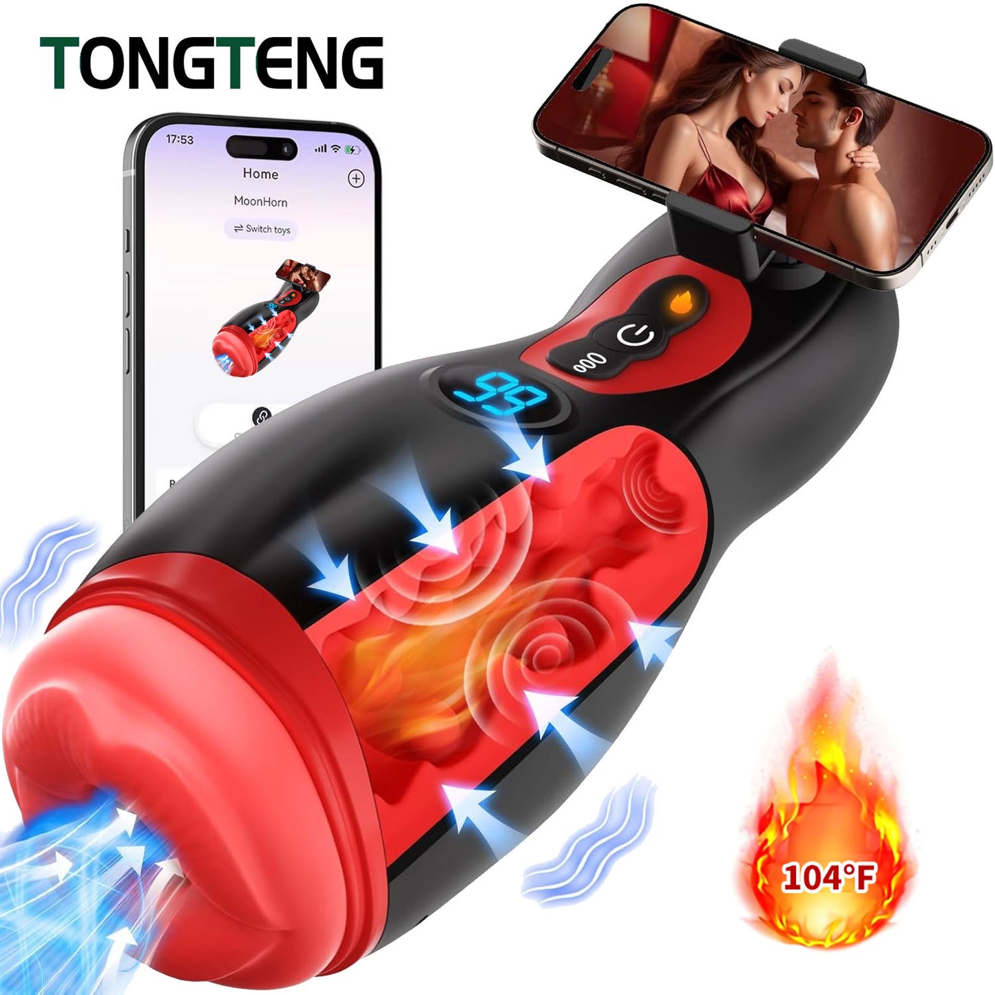 Men's fully electric sucking vibration heating masturbator