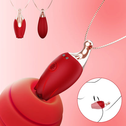 Rose necklace gift, vibrating egg massager, small female masturbator