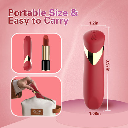 Lipstick-shaped silicone bullet vibrator invisible female masturbation device