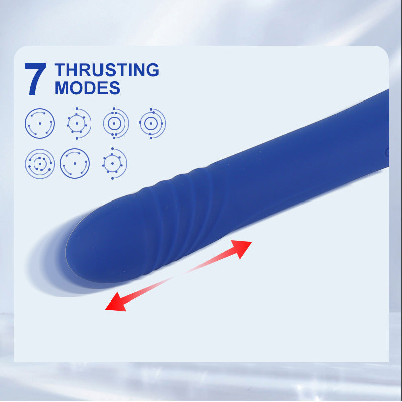 Multi-frequency sucking telescopic hammer vibrator for women