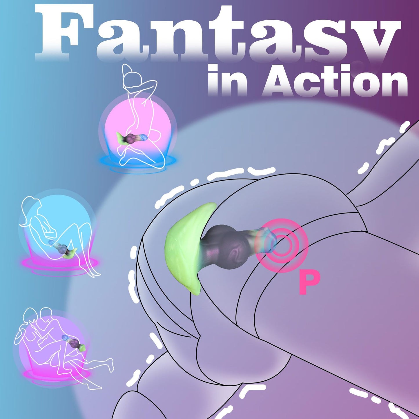 Alien-shaped realistic animal penis anal plug masturbation dildo