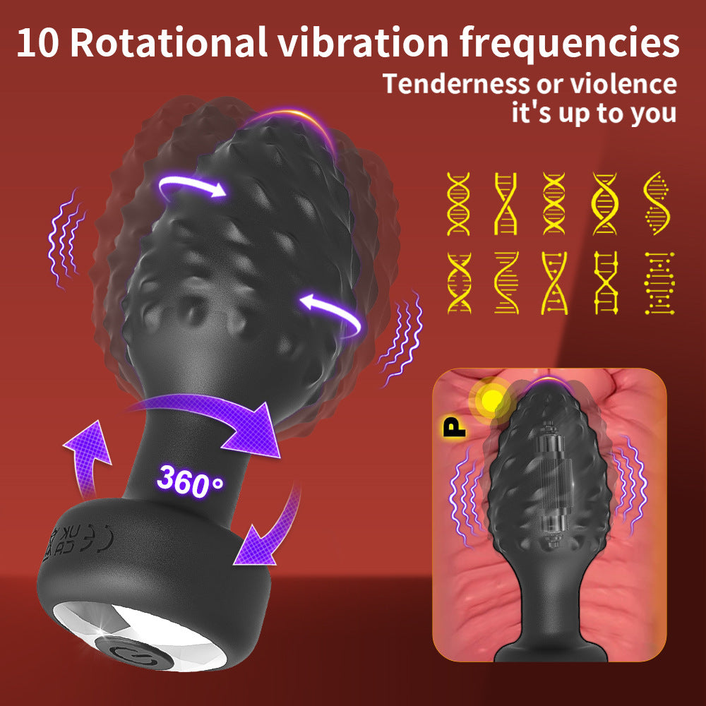 Fruit thorn rotating vibration anal plug female sex wireless remote control anal masturbator