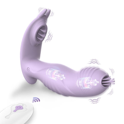 Wearable vibrating egg-licking wireless remote control automatic masturbator