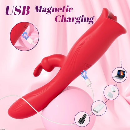 Biting mouth rabbit stick vibrator