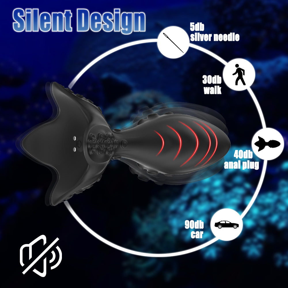 Remote-controlled rotating vibrating anal plug