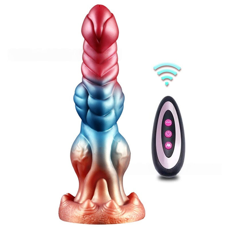Odd-shaped, heated, telescopic, electric sex toy