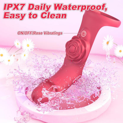 Rose finger strap buckle massager sex toy simulation Head vibrating masturbator