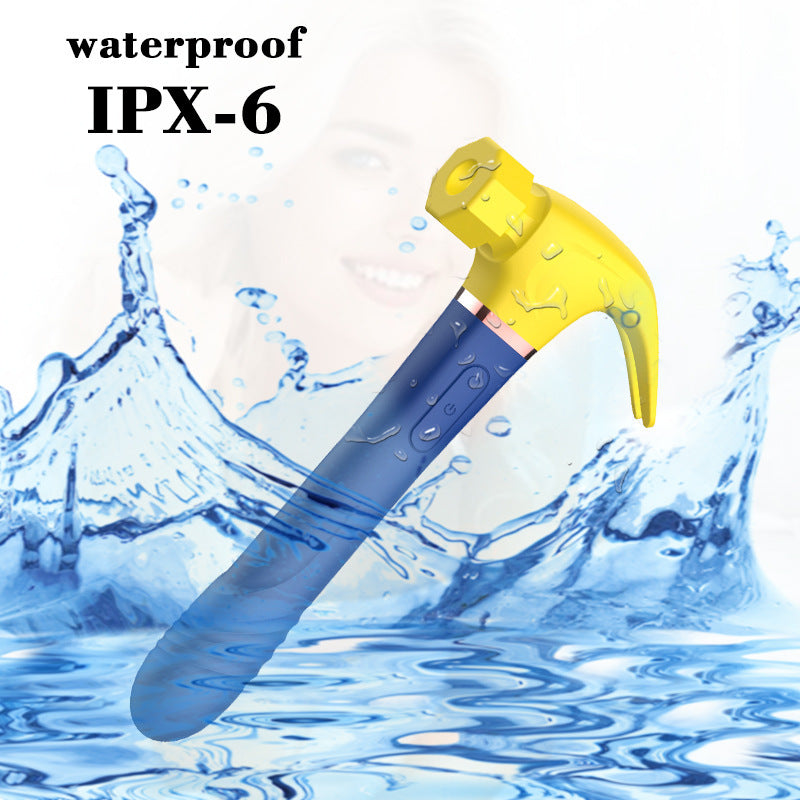 Multi-frequency sucking telescopic hammer vibrator for women