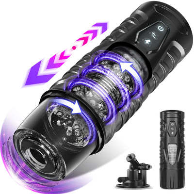 Electric fully automatic telescopic rotating male masturbator