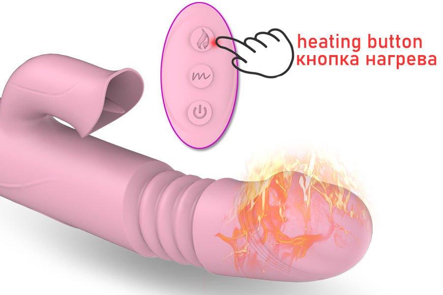 Heated vibrating stick suction telescopic masturbation machine