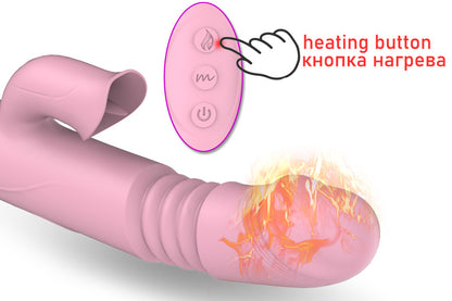 Heated vibrating stick suction telescopic masturbation machine